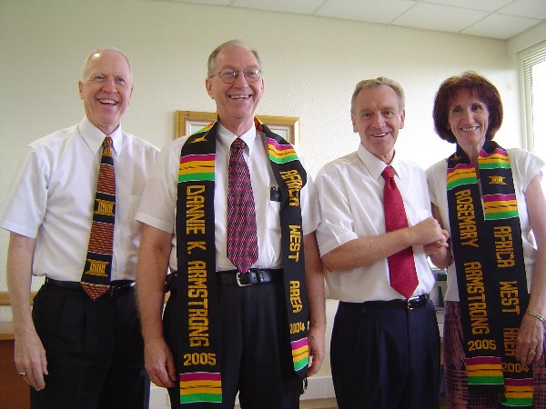 Armstrongs receive their kente banners